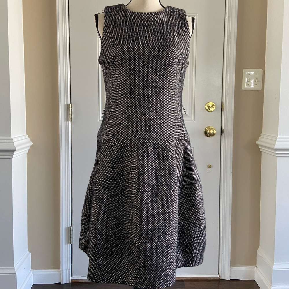 Michael Kors Black and White Sleeveless Knit Midi Dress
